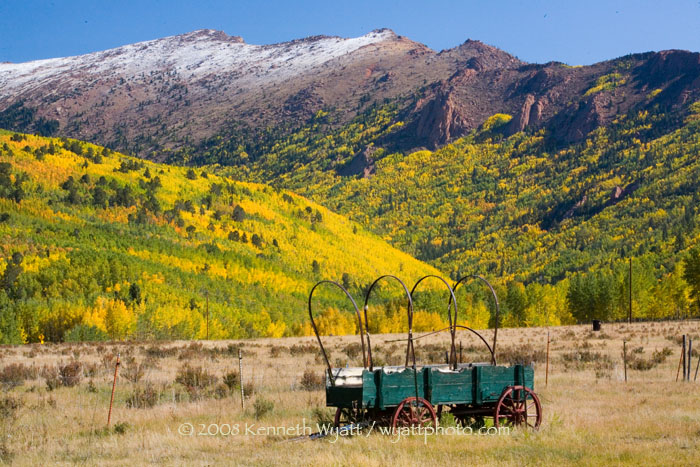 fall color, Colorado, wagon, Cripple Creek photo